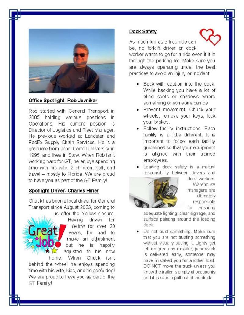 General Transport February 2024 Newsletter